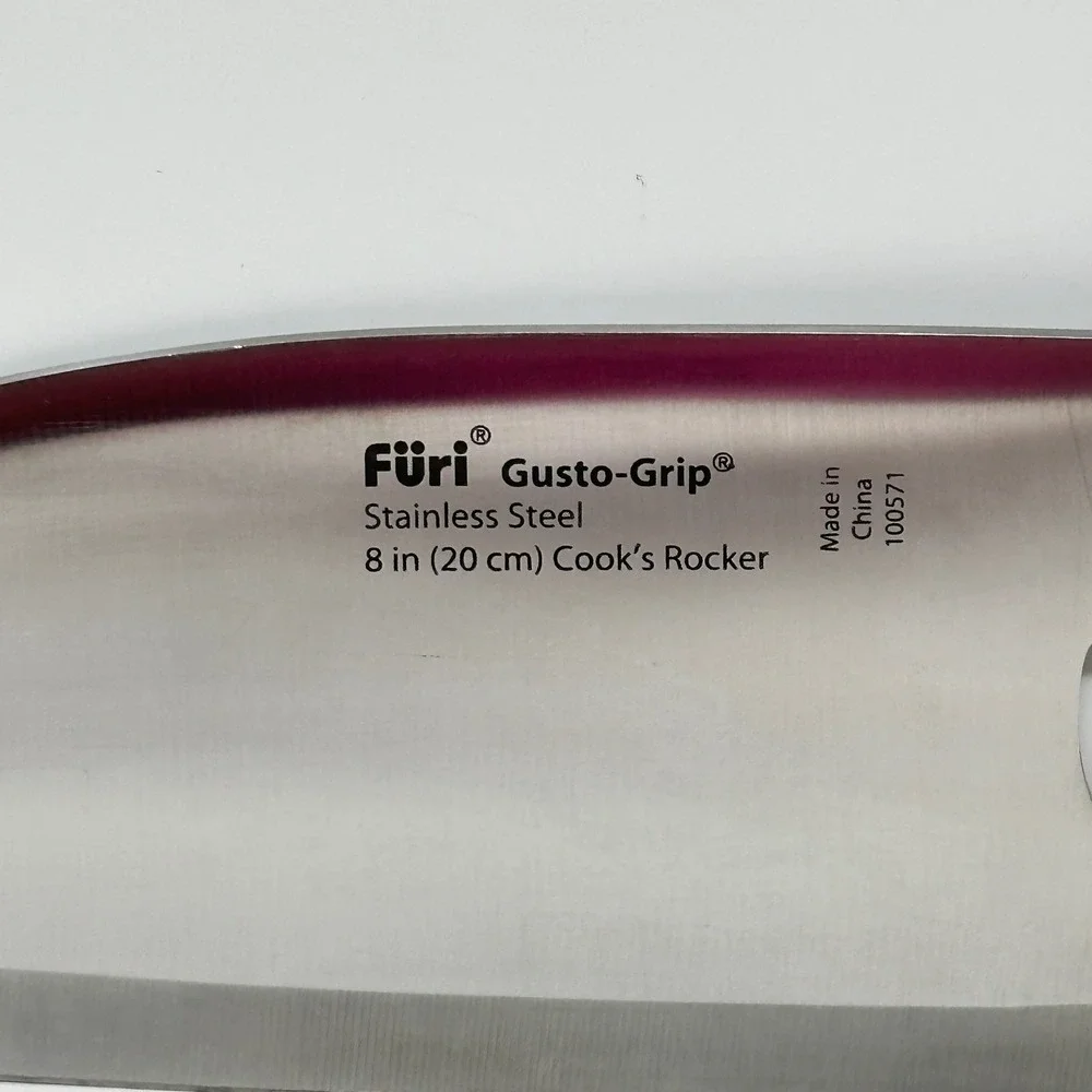 Furi Gusto-Grip 8 inch Cook's Rocker Stainless Steel Knife with Guard 100571